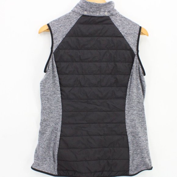 M&S Collection Quilted Vest Womens Black / Gray Full Zip Sportswear Medium M - Picture 7 of 10